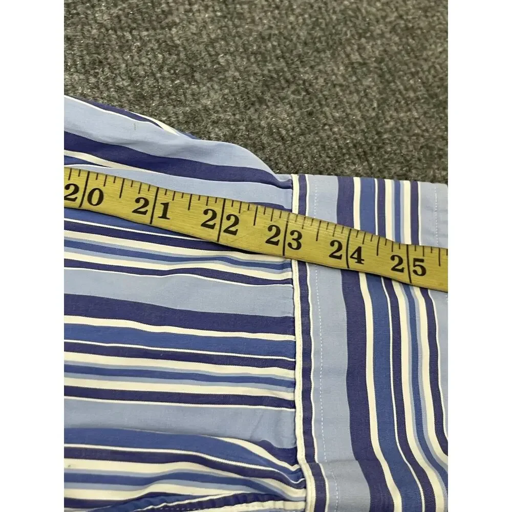 Polo Ralph Lauren Shirt Mens Extra Large Button Up Blue Striped Long Sleeve N253